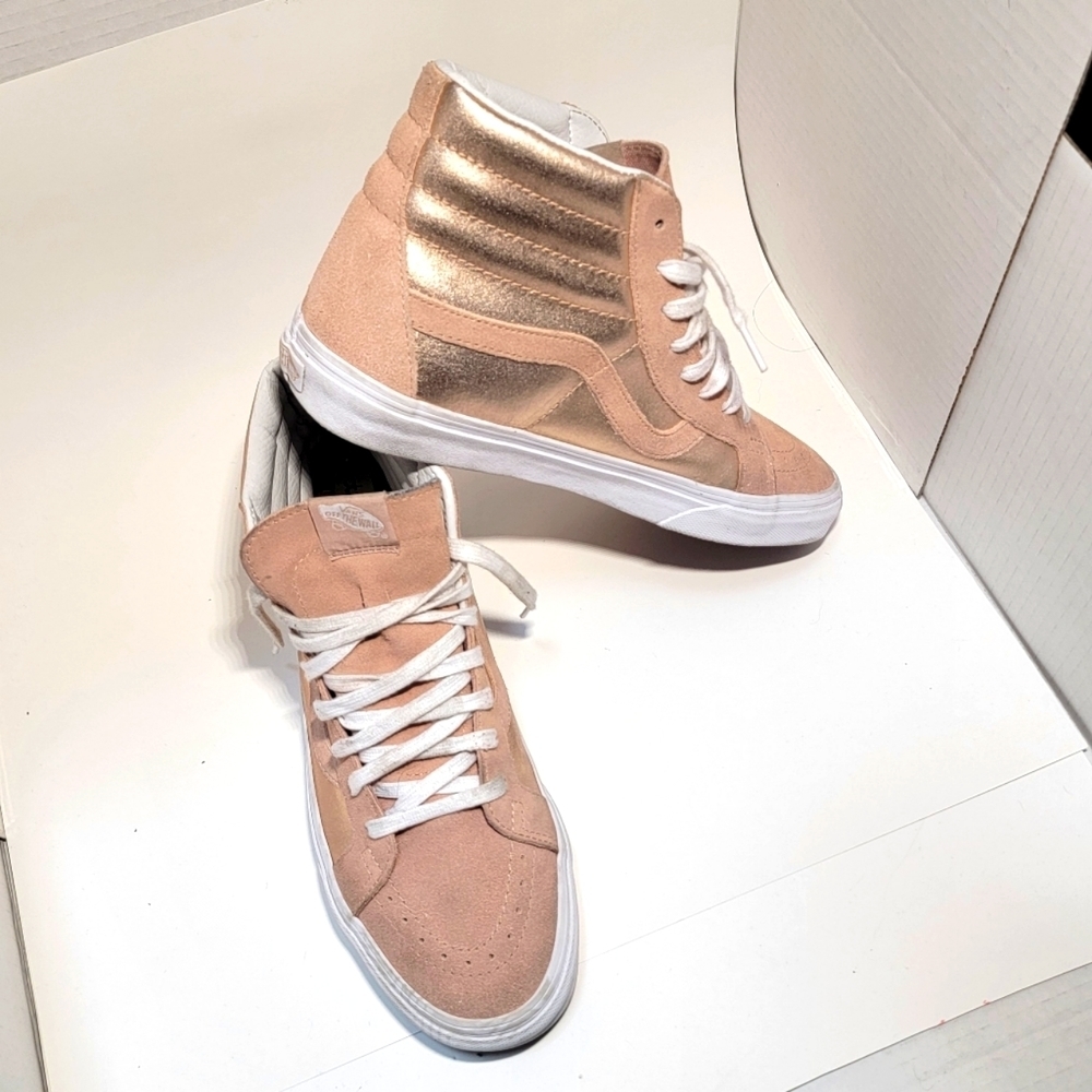 Vans Sk8High Rose Gold Metallic Women Size 12